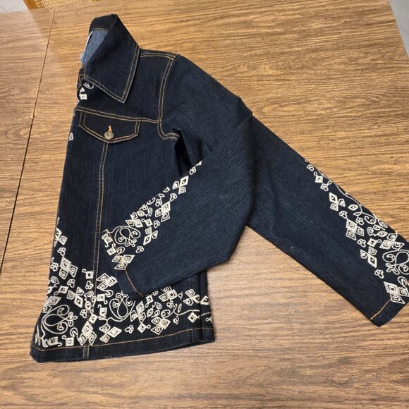 GREAT CAVALIER Women's Vintage Bedazzled Denim L/S Jacket - Size Medium - Picture 5 of 15